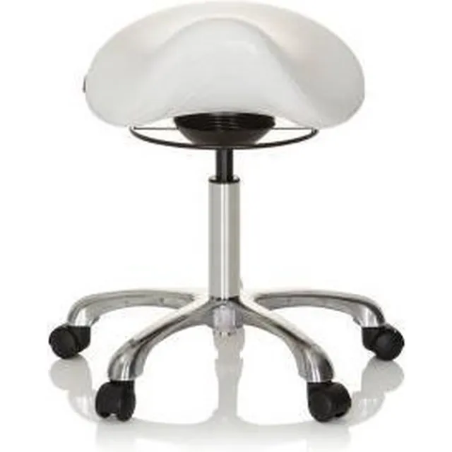 hjh office Ortho SIT - Werkstoel / werkkruk/ verhoogde bureaustoel - Wit - Kunstleder