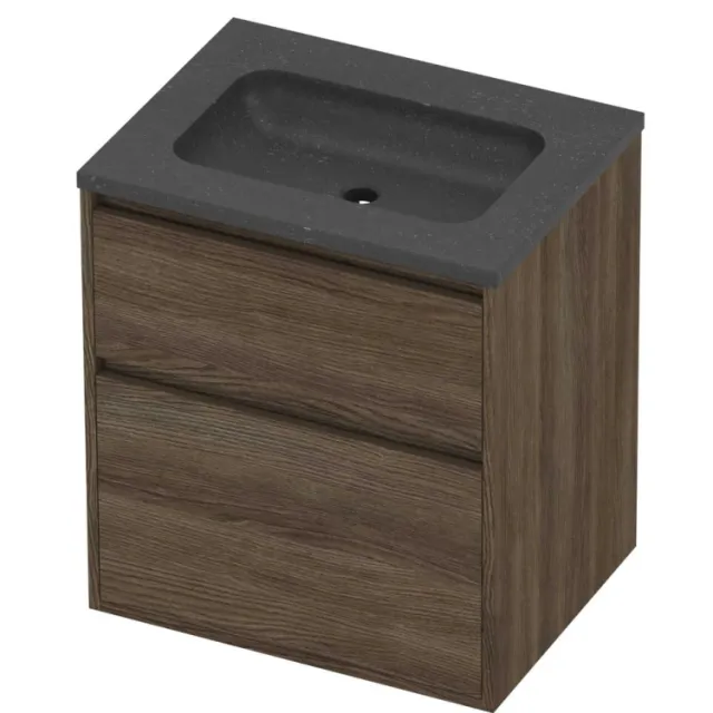Proline Rollo Badmeubelset Hardsteen Elegant 60x46x67 cm Blue Stone Vital Oak Eiken