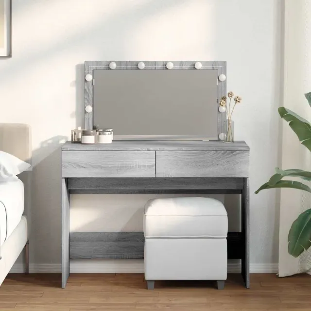 vidaXL Kaptafel met LED-verlichting 100x40x120 cm grijs sonoma