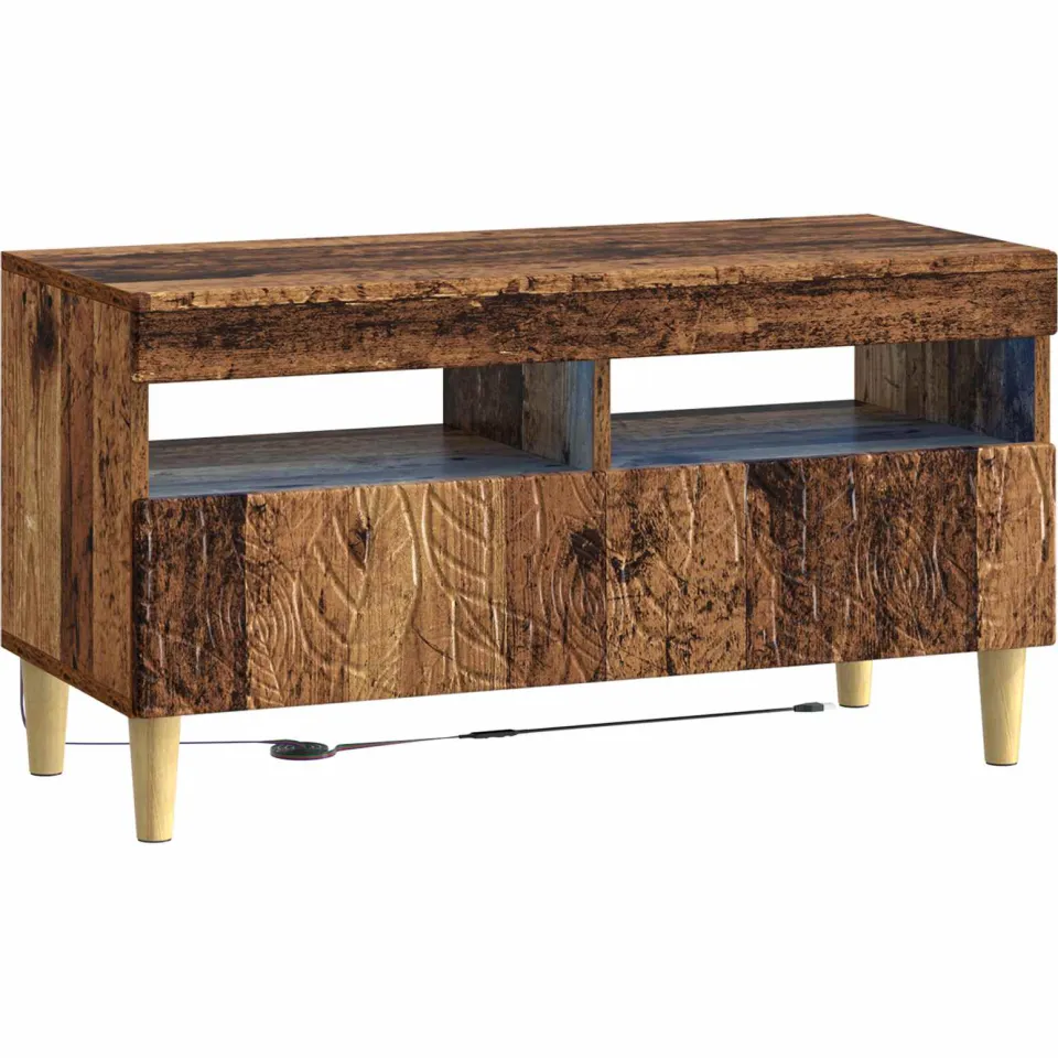 vidaXL LED tv-meubel Oud hout Bewerkt hout bruin, foto 3