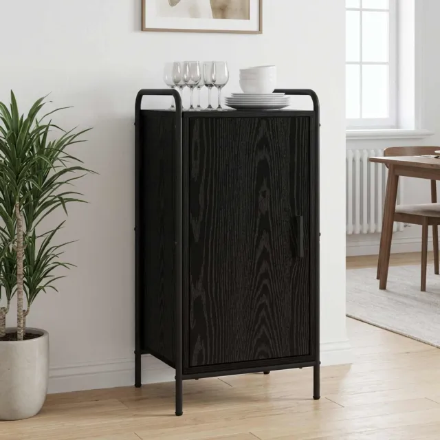 vidaXL Dressoir Zwart eiken 97 x 33 x 81 cm Bewerkt hout, foto 2