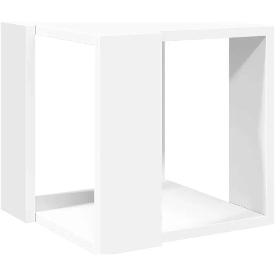 vidaXL Salontafel 32x32x30 cm bewerkt hout wit, foto 3