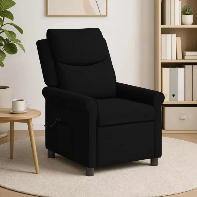 vidaXL Massage-relaxstoel Zwart 69 x 93 x 102 cm Stof, foto 2
