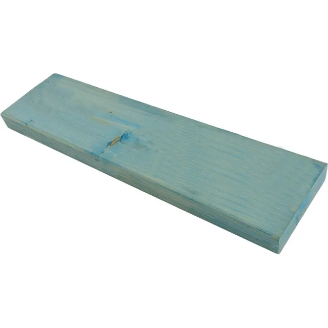 Cleverline Wandplank voor binnen of buiten - Blauw gebeitst - L 55 x B 15 cm lichtblauw