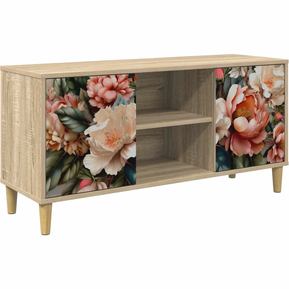 vidaXL Tv-meubel BORNE 102 x 33 x 50 cm Sonoma Bewerkt hout bruin, foto 3