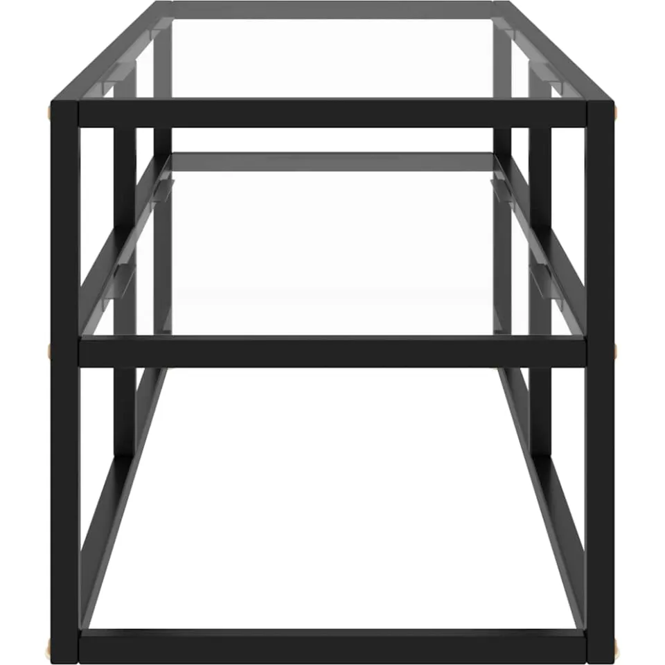 vidaXL Tv-meubel met gehard glas 100x40x40 cm zwart, foto 3