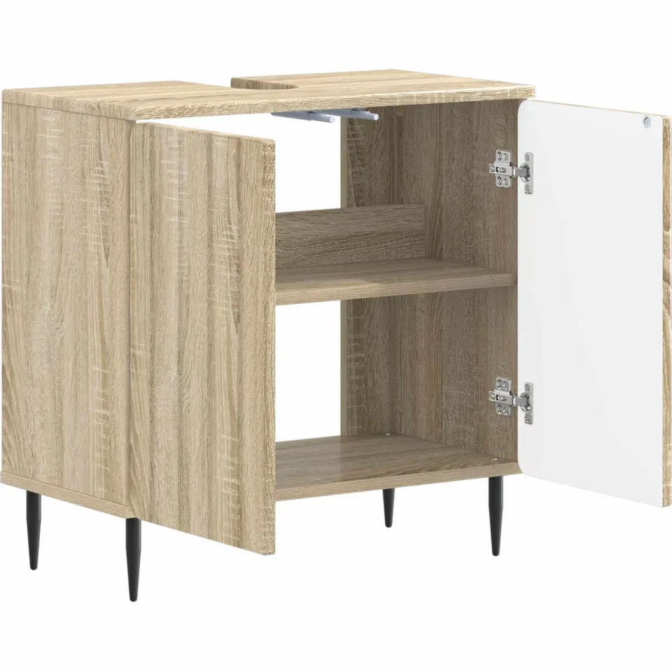 vidaXL Badkamer wastafelkast ZWOLLE Sonoma Eiken 59,5 x 31,5 x 59 cm Bruin