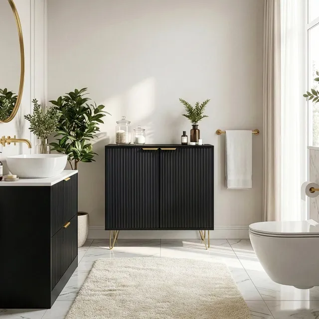 en.casa Dressoir Trondi 75x80x40 cm zwart [en.casa]