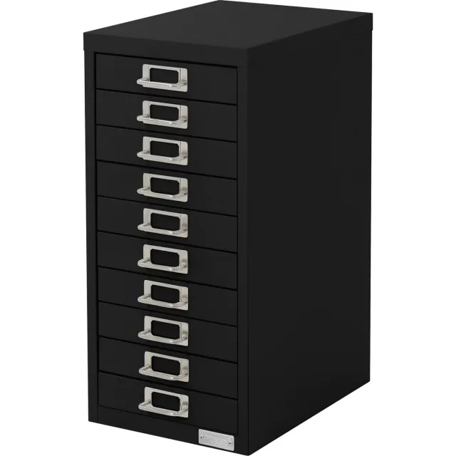 ml-design archiefkast met 10 laden, 28x38x60cm, zwart, metalen ladekast voor DIN A4, kantoorkast met etikethouder, stalen kast metalen kast gereedschapskast opbergkast