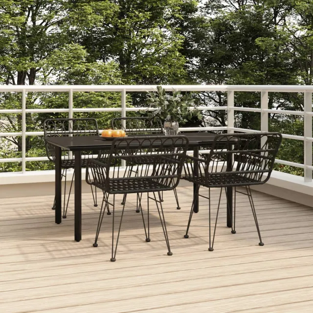 vidaXL 5-delige Tuinset poly rattan zwart, foto 2