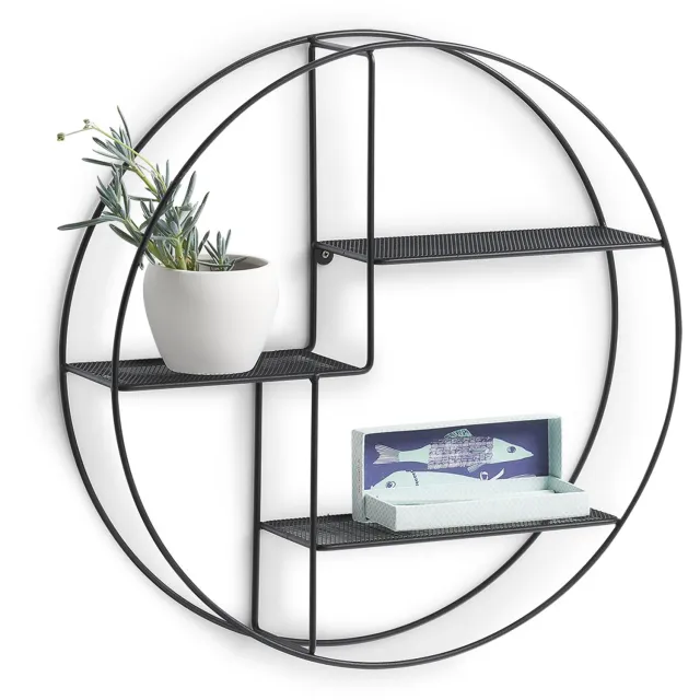 Zeller Ronde metalen wandplank, Ø 55 x 12 cm Zwart
