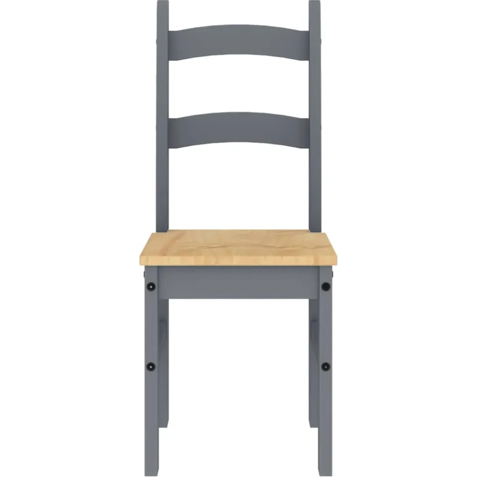 vidaXL Eetkamerstoelen 2 st 40x46x99 cm massief grenenhout grijs, foto 4