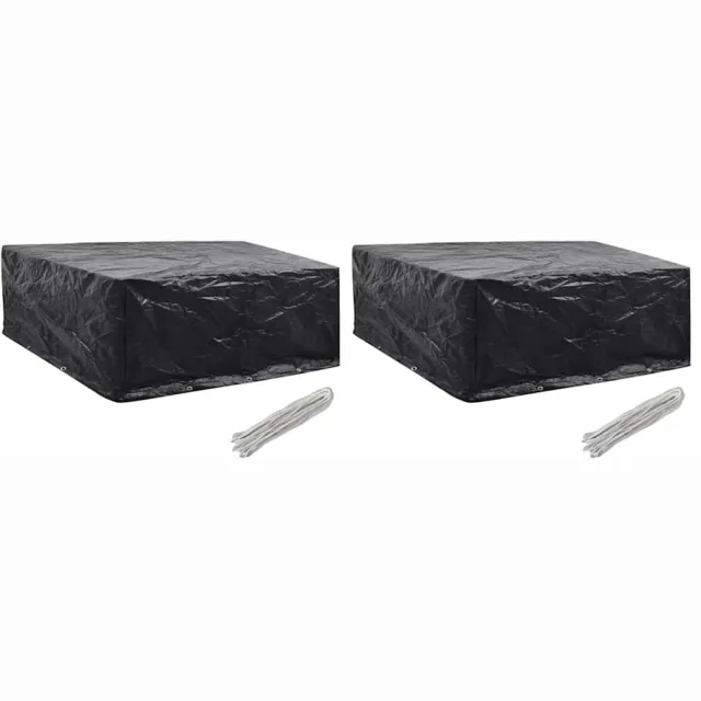vidaXL Tuinmeubelhoezen 2 st 10 ogen 260x260x90 cm Zwart