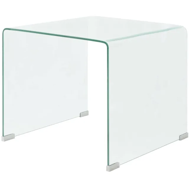 vidaXL Salontafel transparant 49,5x50x45 cm gehard glas Transparent