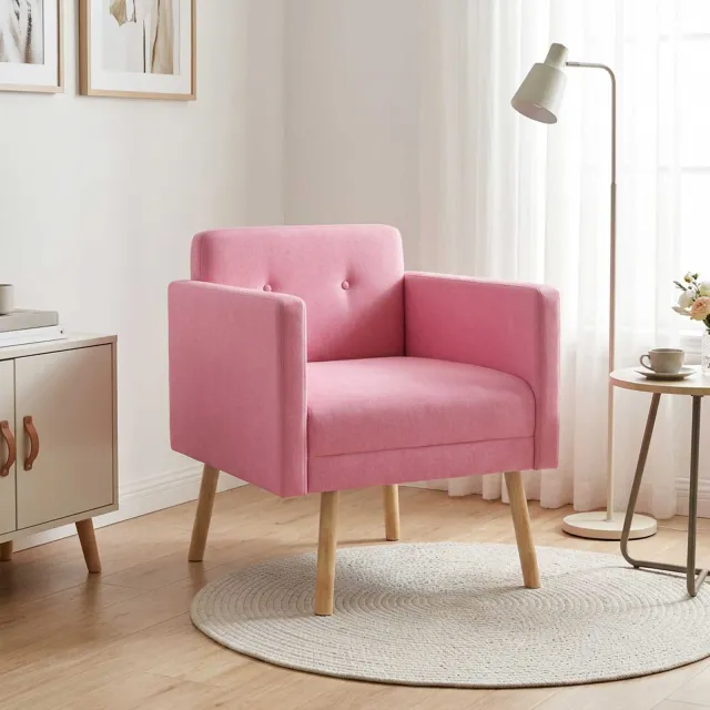vidaXL Accentstoel Roze Stof
