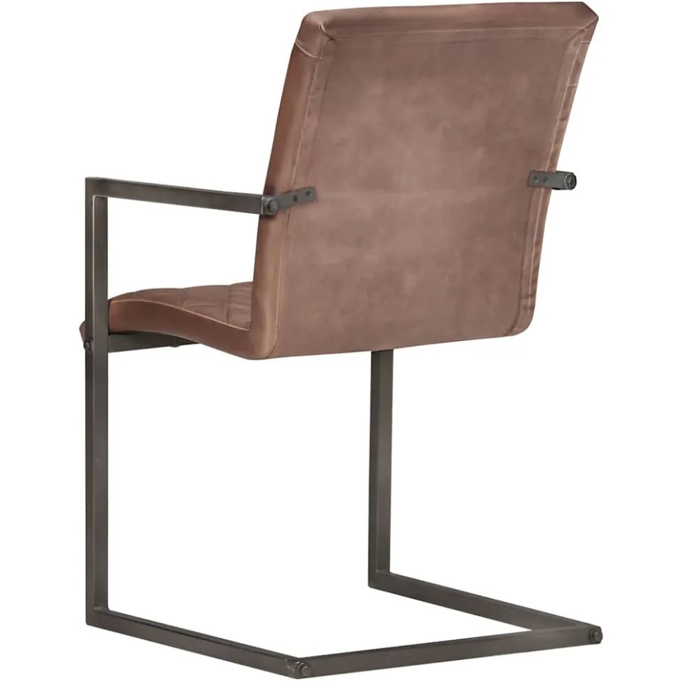 vidaXL Eetkamerstoelen 4 st echt leer bruin, foto 4