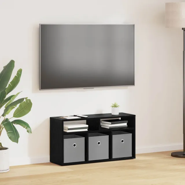 vidaXL Laagkast met lade Zwart Eiken 72 x 22,5 x 38 cm, foto 2