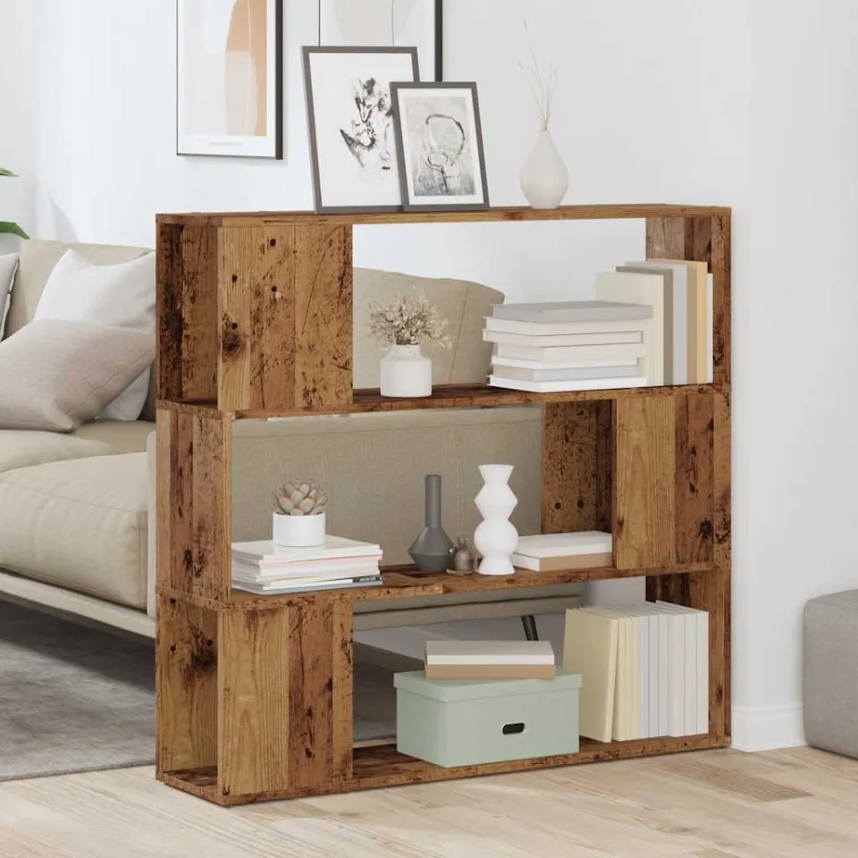vidaXL Boekenkast/kamerscherm 100x24x94 cm oud houtkleurig bruin, foto 2