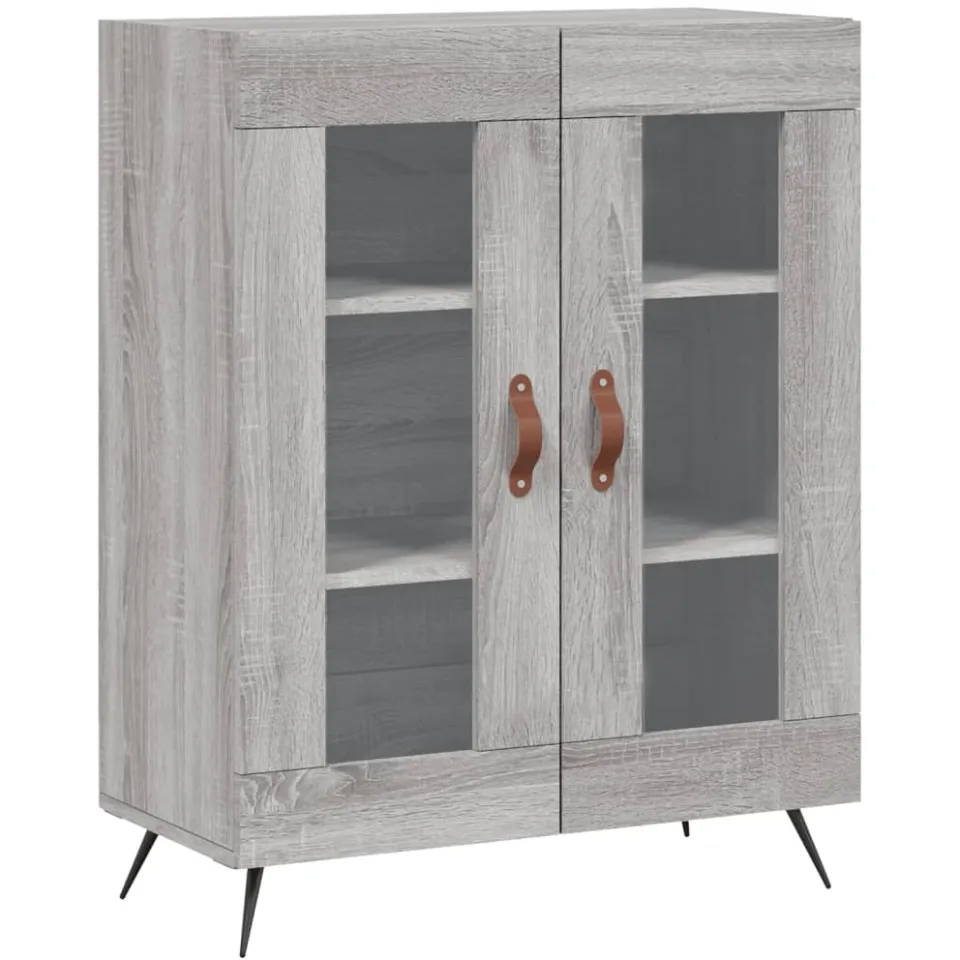 vidaXL Dressoir 69,5x34x90 cm bewerkt hout grijs sonoma eikenkleurig, foto 3