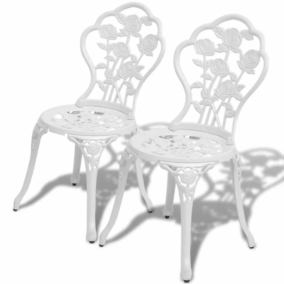 vidaXL 3-delige Bistroset gietaluminium wit, foto 3