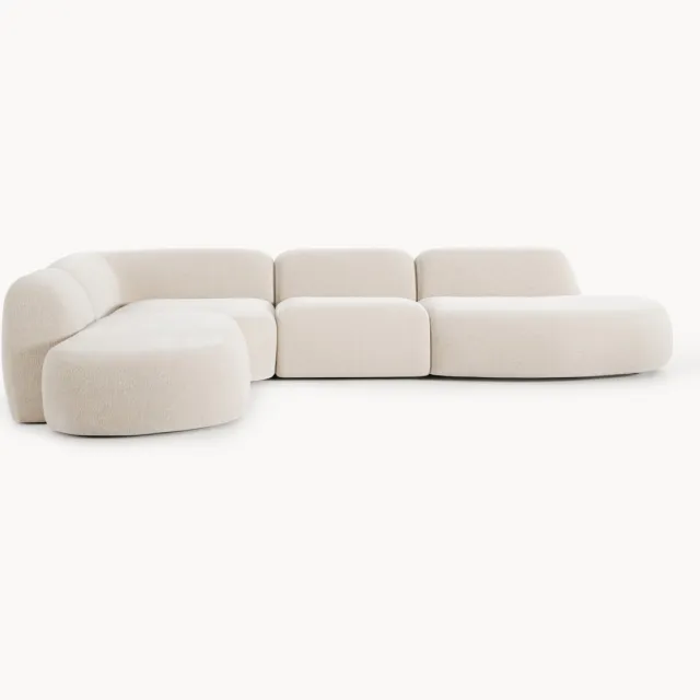 Westwing Collection XL modulaire hoekbank Wolke met chaise longue Beige