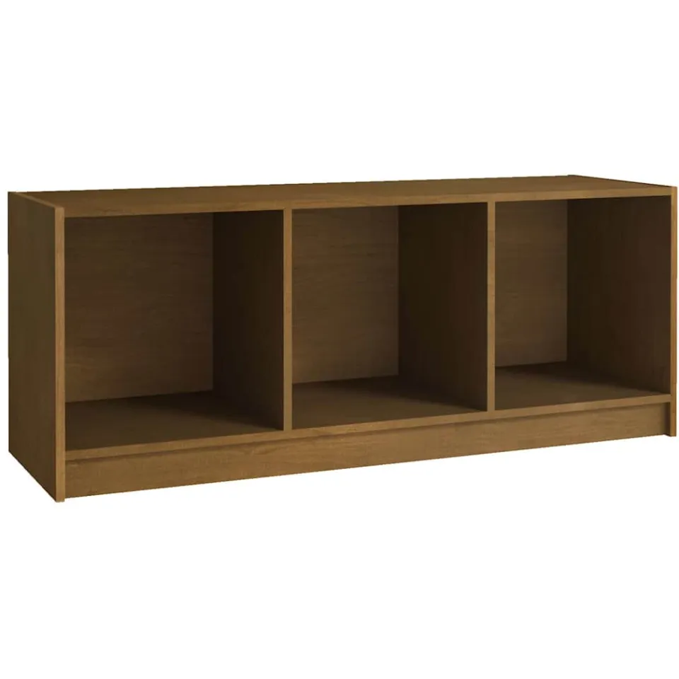 vidaXL Tv-meubel 104x33x41 cm massief grenenhout honingbruin