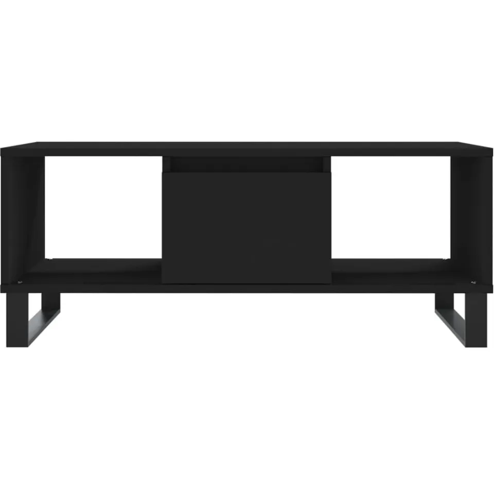 vidaXL Salontafel 90x50x36,5 cm bewerkt hout zwart