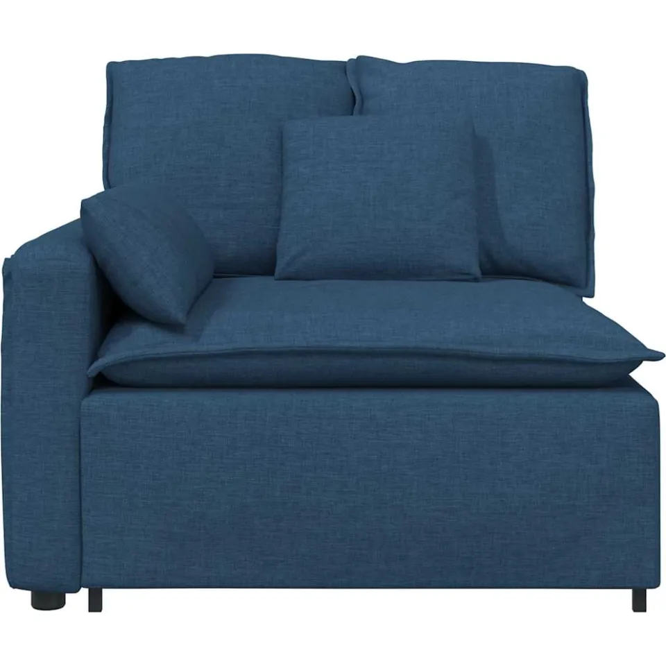 vidaXL Modulaire bank Armleuning eindmodule met kussens 100 cm blauw