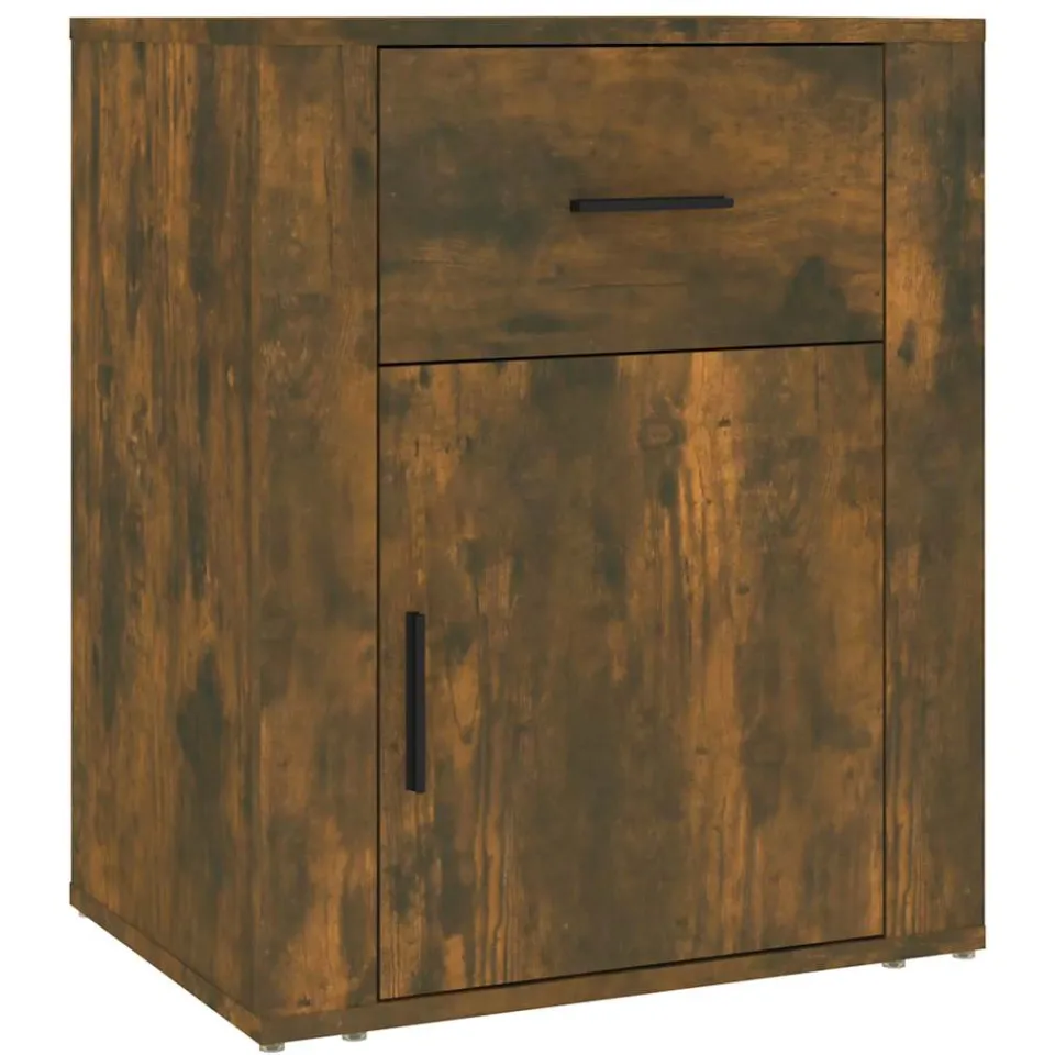 vidaXL Nachtkastje 50x36x60 cm bewerkt hout gerookt eikenkleurig Bruin