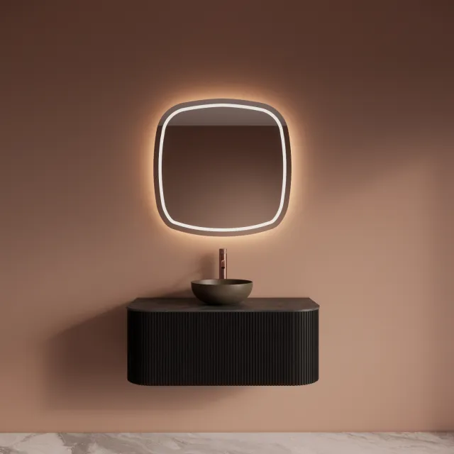 Gliss Design Badkamermeubelset Gliss Design Alluro 100 cm Black Veneer Zwart