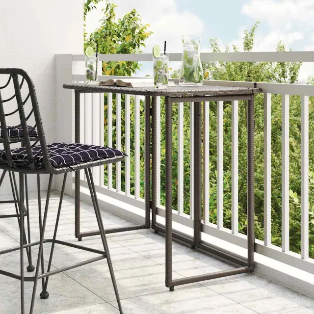 vidaXL Tuintafel inklapbaar 90x51x75 cm poly rattan bruin, foto 2