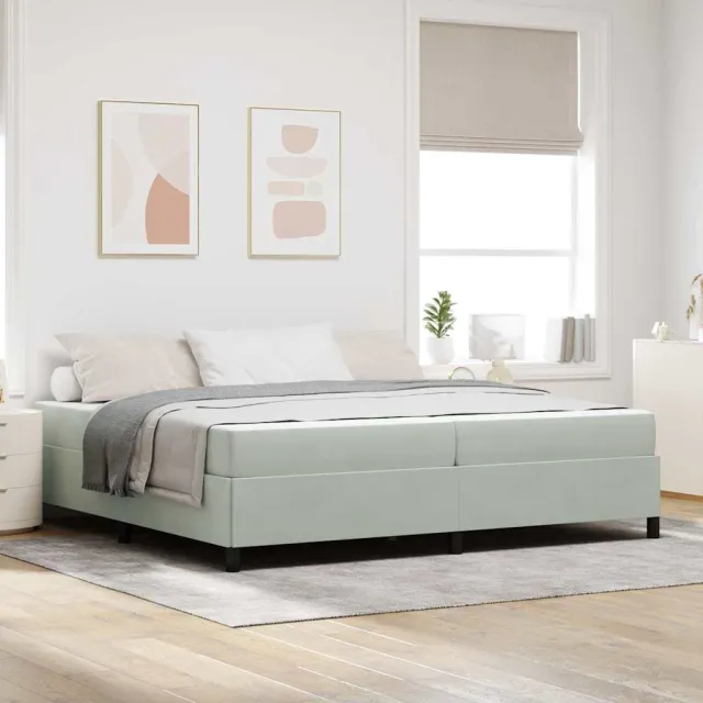 vidaXL Bedframe Lichtgrijs 200 x 200 cm Stof