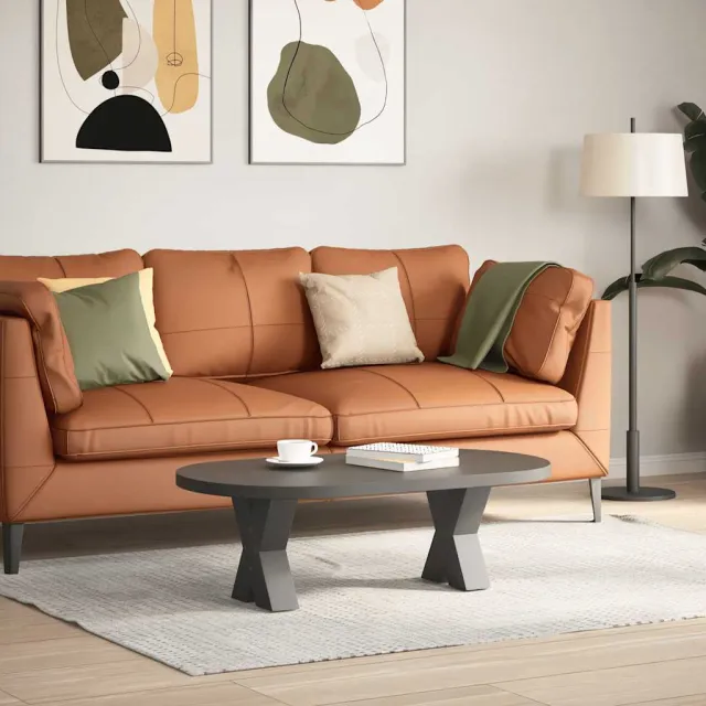 vidaXL Salontafelpoten 2 st X-vormig 30x(30-31) cm staal antraciet Anthraciet