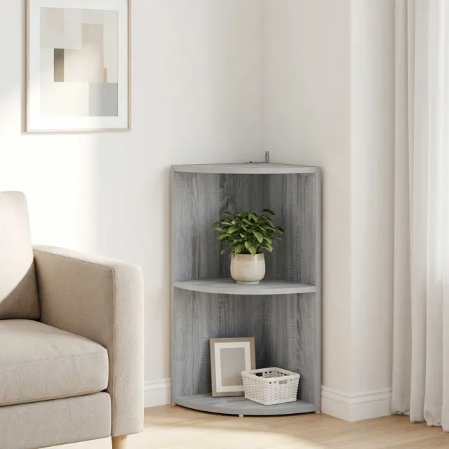 vidaXL Hoekplank 2-laags 41,5 x 41,5 x 72 cm Bewerkt hout Grijs Sonoma, foto 2