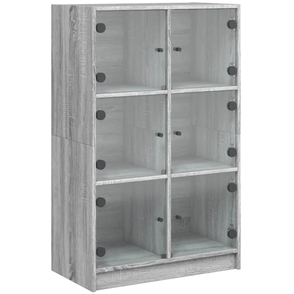 vidaXL Hoge kast met deuren 68x37x109 cm bewerkt hout grijs sonoma