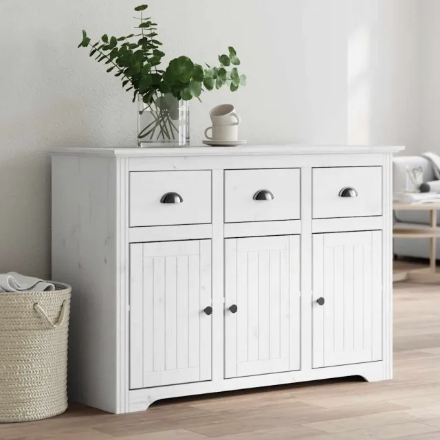 vidaXL Dressoir BODO 115,5x44x80 cm massief grenenhout wit, foto 2