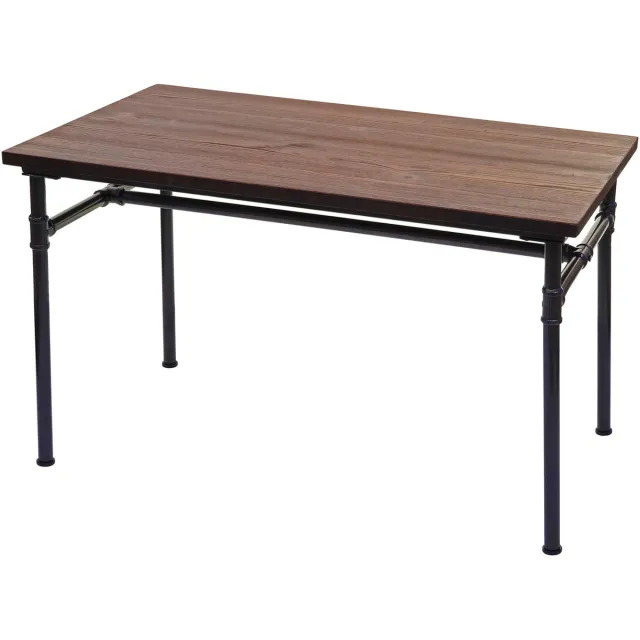 MCW Eettafel MCW-H10b, bistrotafel, metaal iepenhout industriële gastronomie MVG zwartbruin 120x70cm