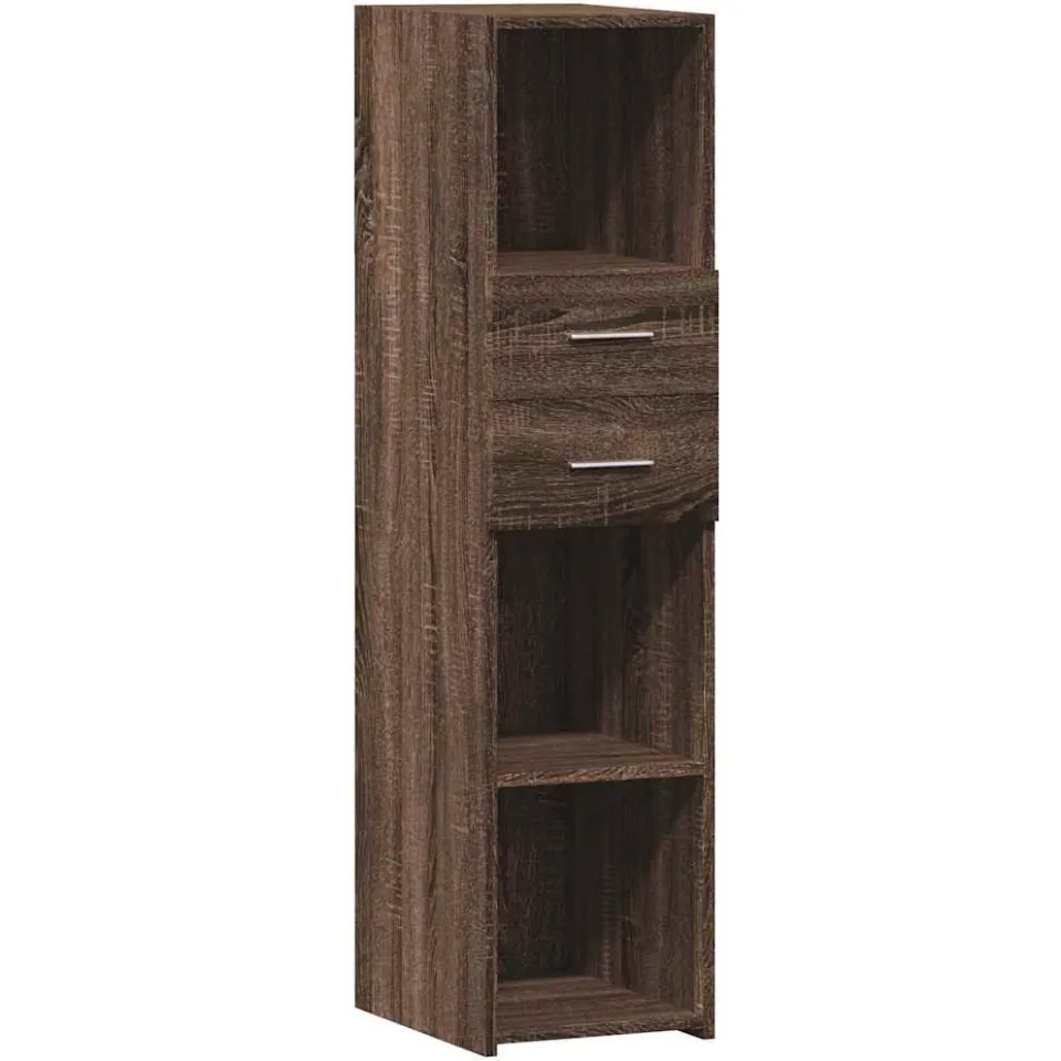 vidaXL Hoge kast 30x42,5x124 cm bewerkt hout bruin eikenkleurig, foto 3