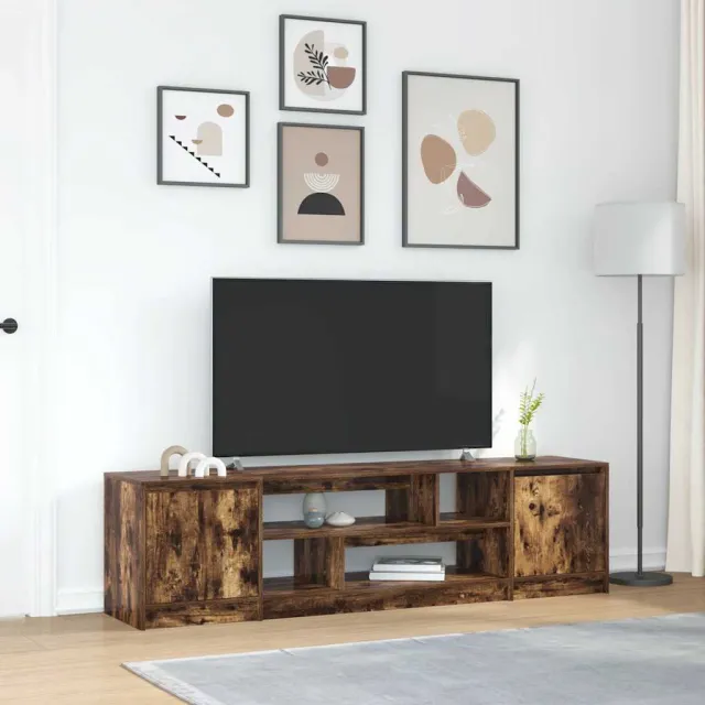 vidaXL Tv-meubel 188,5x41x50 cm spaanplaat gerookt eikenkleurig Bruin