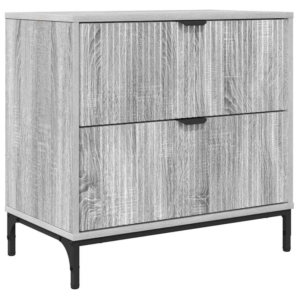 vidaXL Nachtkastje Grijs sonoma 63.5 x 36 x 61 cm Bewerkt hout, foto 3