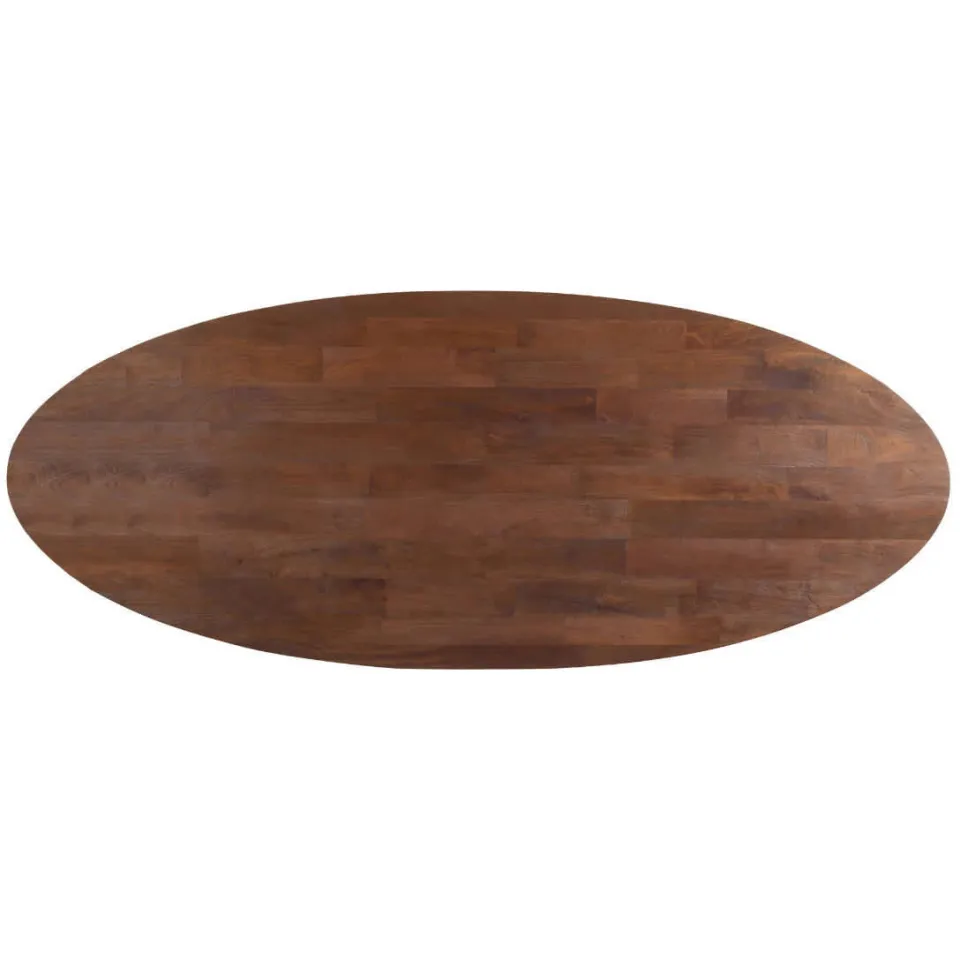 Giga Meubel Eettafel Xàtiva - Ovaal Donkerbruin Mangohout - 250x100x76cm, foto 2