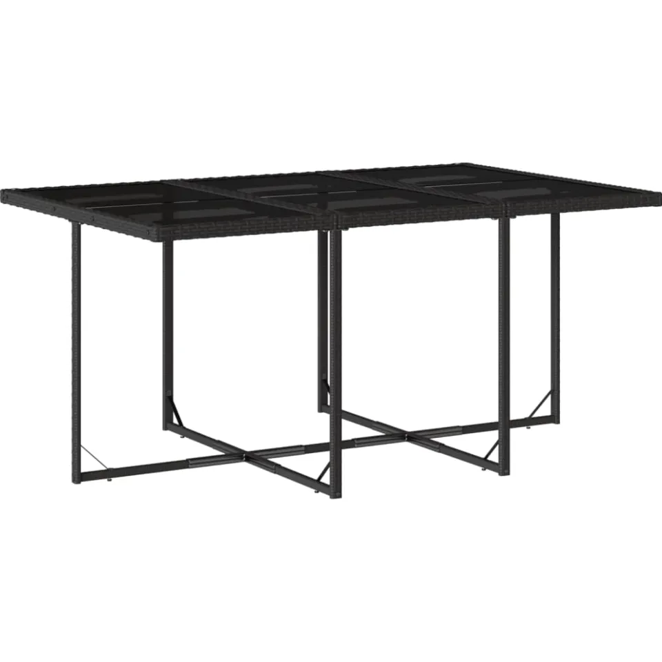 vidaXL 7-delige Tuinset met kussens poly rattan zwart, foto 3