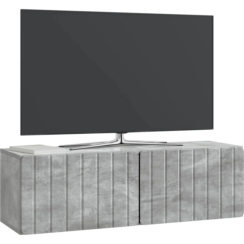 vidaXL Wandbeugel TV-kast 98 x 31 x 30 cm Betongrijs Bewerkt hout
