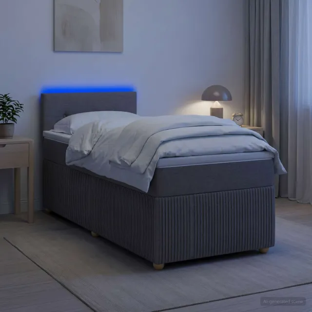 vidaXL Boxspringbed met matras met hoofdeinde Taupe 80 x 200 cm Stof