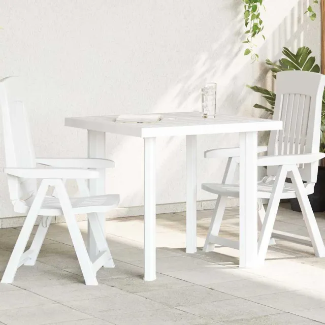 vidaXL Tuintafel 80x75x72 cm kunststof wit, foto 2