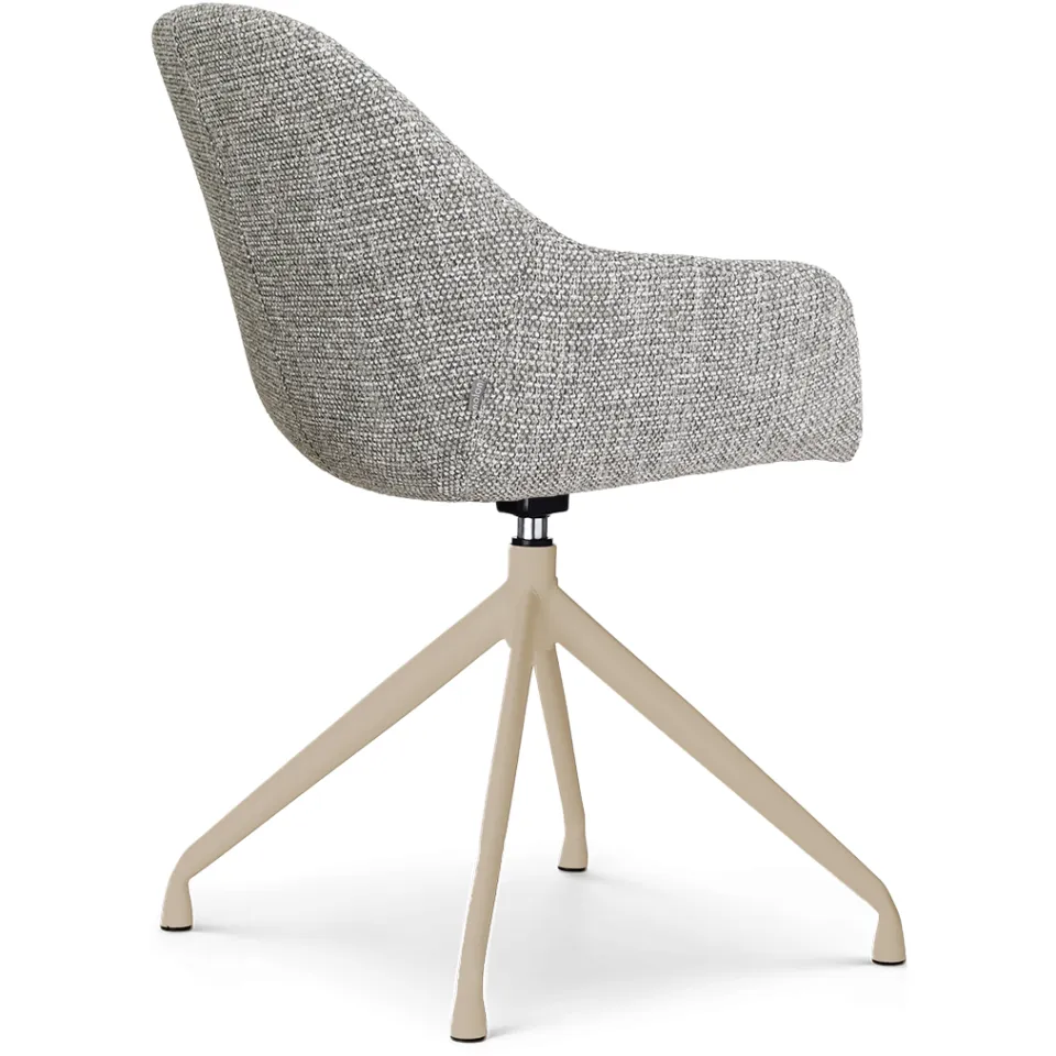 Nolon Nola-Isa draaibare eetkamerstoel grijs blend - beige onderstel, foto 4