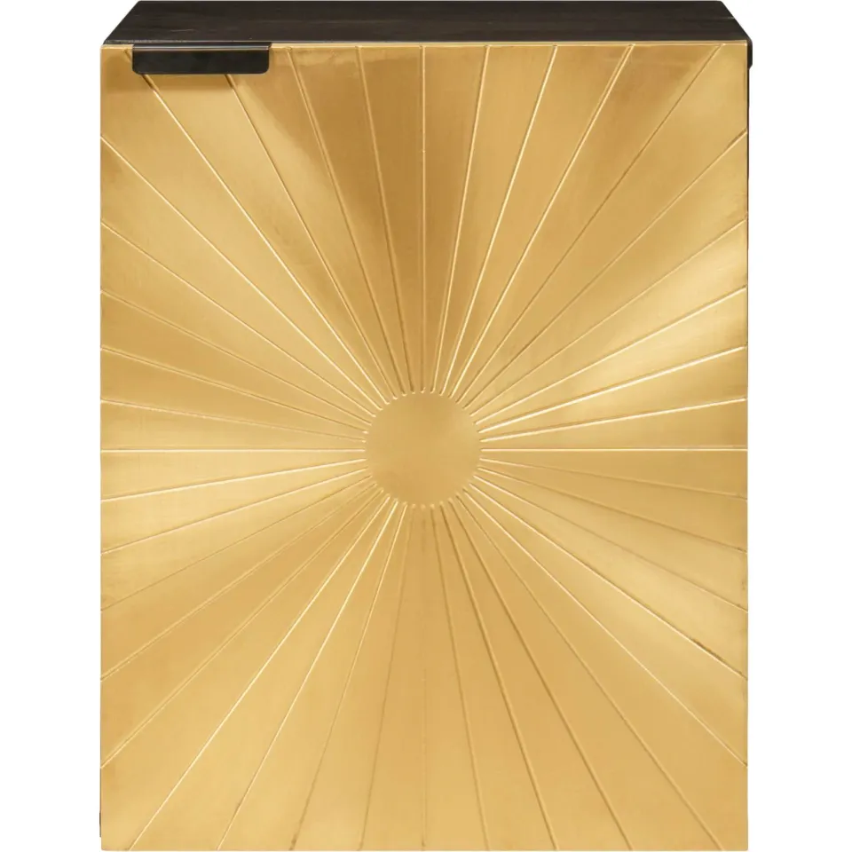 vidaXL Badkamerkast Zwart en Goud 38 x 33 x 48 cm Massief Mango Hout, foto 3