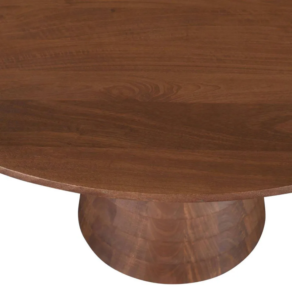 Giga Meubel Eettafel Marín - Rond Donkerbruin Mangohout - 130x130x76cm, foto 6