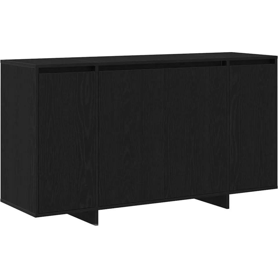 vidaXL Dressoir Zwart Eiken 135 x 41 x 75 cm Bewerkt hout, foto 3