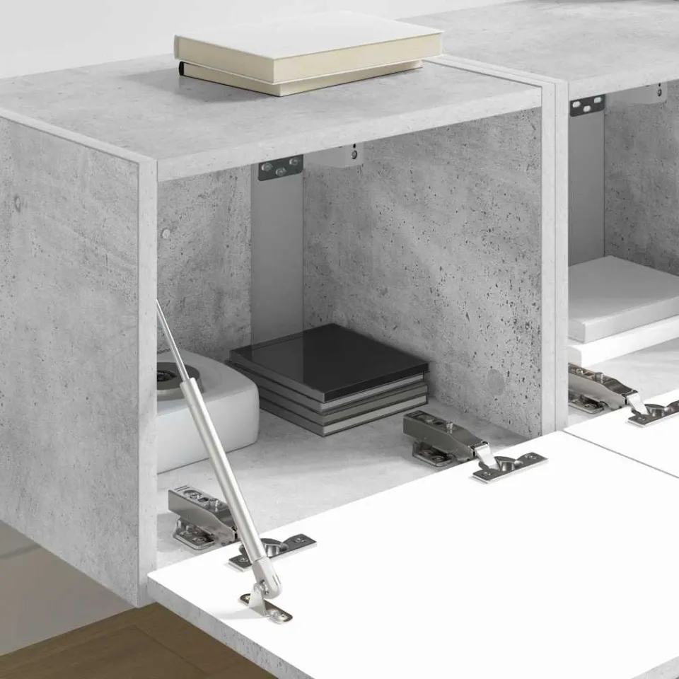 vidaXL TV Wandkast 2 st Betongrijs Bewerkt hout grijs, foto 4